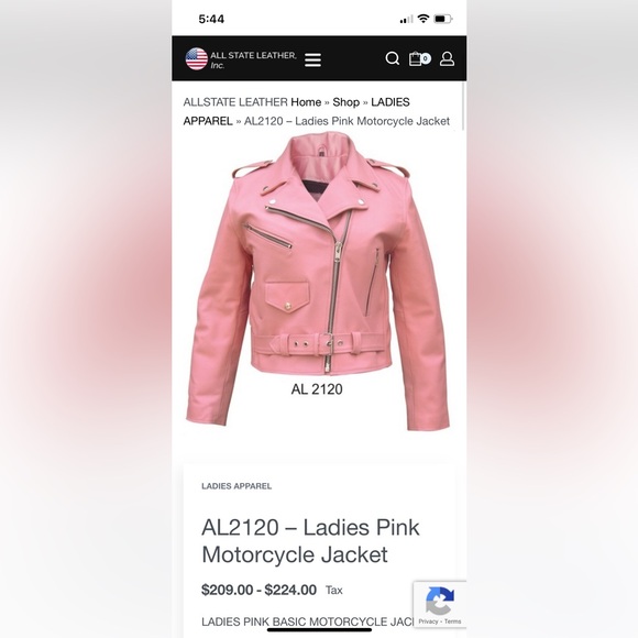 ALLSTATE LEATHER ladies 2x baby pink biker jacket - Picture 4 of 14